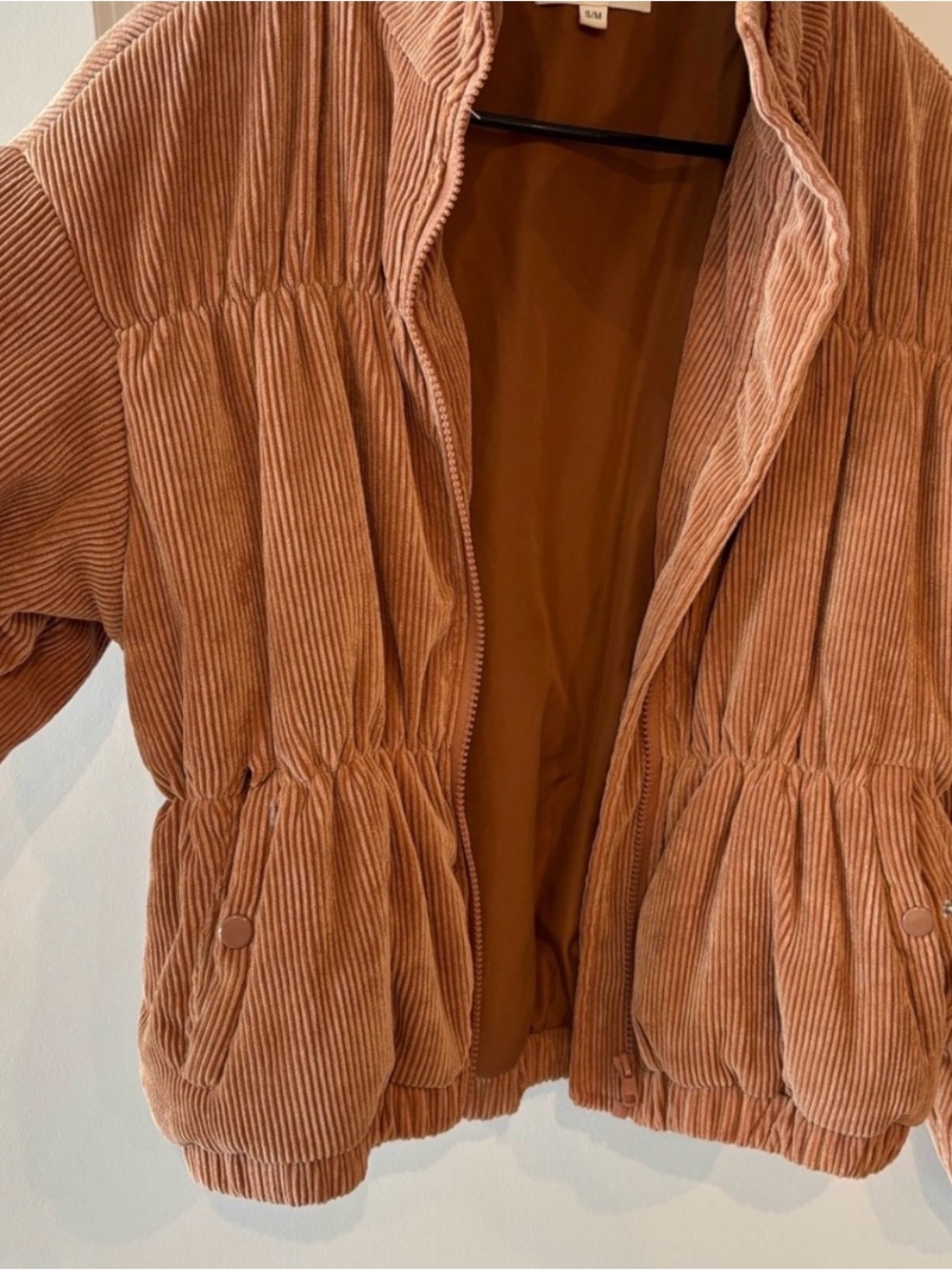 Wishlist cozy Corduroy Puff Jacket in rust brown size M/L